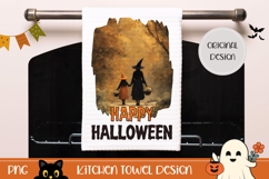 Happy Halloween Towel Design, Witch Sublimation Product Image 1