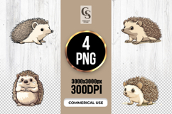 Cute Hedgehog Clipart Sublimation PNG Product Image 1
