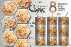 3D papercut Flowers with pearl | 8 Skinny tumbler designs Product Image 1