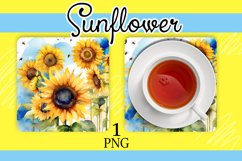 watercolor sunflowers, a stand for hot Product Image 1