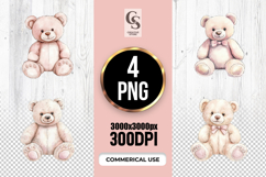Cute Teddy Bear Clipart Sublimation PNG Product Image 1