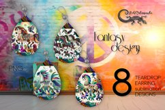 Boho Unicorn | Sublimation Teardrop earring design bundle Product Image 1