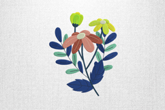 Colorful Wildflower Branch Embroidery Design File Product Image 1