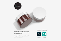 Amber Glass Jars - PSD Mockup Product Image 1
