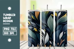 Abstract Shapes And Leaves Tumbler Wrap Sublimation Product Image 1