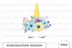 Watercolor Cute Unicorn png Product Image 1