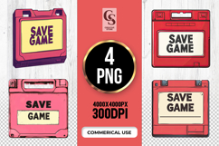 Retro Save Game Cartridge Clipart Sublimation PNG Product Image 1