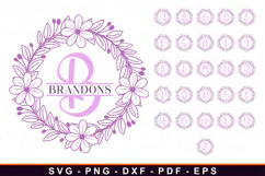 Flower alphabet Split monogram Letters SVG, Floral Font SVG Product Image 1
