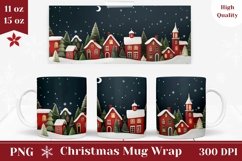 Christmas Mug Wrap Design, Winter Night Mug Template Product Image 1