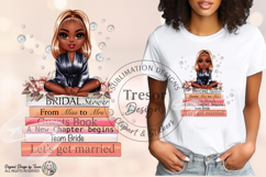 Black Bride Chibi PNG Bridal Shower Sublimation Blonde Chibi Product Image 5