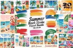 Beach Vibes &amp; Brush Strokes Summer Splash PNG Pack Product Image 1