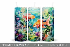 Fish Tumbler Wrap Design. Fish Tumbler Sublimation Product Image 1