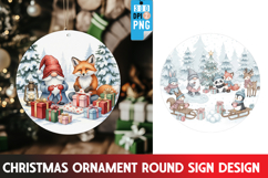 Christmas Ornaments Round Sign PNG, Christmas Round Sign PNG Product Image 1