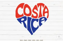 Costa Rica Word Art in the shape of a heart SVG Cut File Product Image 2