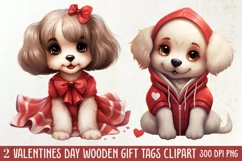 Cute Valentine Dog Clipart, Valentines Day Dog Clipart Product Image 1