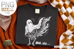Well Shit Funny Skeleton PNG DTF Dark Humor Halloween Design Product Image 7