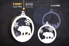 Bear Christmas Tree Toy SVG laser cut file for Glowforge Product Image 2