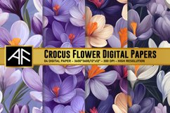 Crocus Flower Digital Paper Patterns Product Image 1