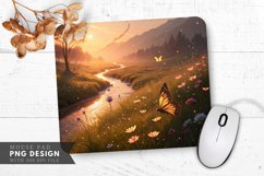 Enchanted Meadow with Glowing Butterfly Mouse Pad PNG Design Product Image 1