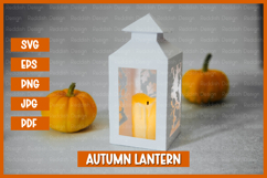 Autumn lantern SVG I Fall candle Paper cut SVG Product Image 2