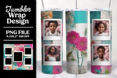 Floral Photo Tumbler Wrap Sublimation Design Product Image 1