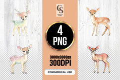 Cute Baby Deer Clipart Sublimation PNG Product Image 1