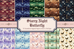 Starry Night Butterfly Digital Paper,Celestial Galaxy Patter Product Image 1