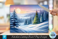 Winter Forest Wonderland Christmas Cutting Board Sublimation Product Image 1