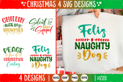 4 Christmas SVG Designs, Christmas SVG Cut file design Product Image 1