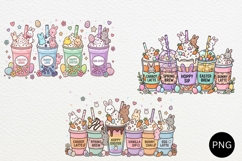 Easter Bunny Drinks PNG - Spring Coffee Lover Sublimation Product Image 1