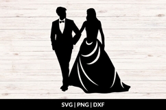Wedding Couple Silhouette SVG Product Image 1