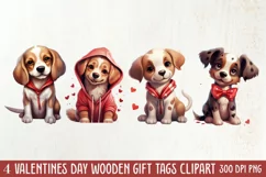 Cute Valentine Dog Clipart, Valentines Day Dog Clipart Product Image 1