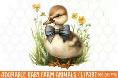 Adorable Baby Farm Animals clipart, Watercolor Clipart Product Image 1