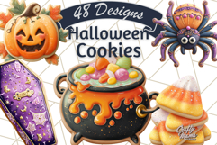 Halloween Cookie Clipart PNG, Spooky Sugar Treat Art Product Image 1