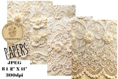 Lace, Sepia, Shabby Chic, Papers, Junk Journal Product Image 1