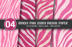 Bright Pink Zebra Digital Paper Product Image 1