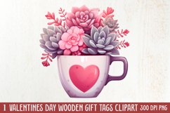 Pink Valentine Succulent Pot Clipart Product Image 1