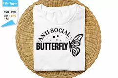 Anti-social Butterfly SVG Cut File | Sassy SVG Design Product Image 1