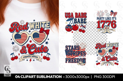 Red White and Cute Coquette USA Sublimation PNG Product Image 1