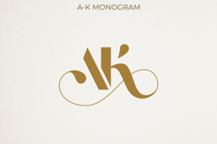AK KA Wedding Monogram Logo | Elegant Initials Vector Product Image 1
