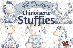 Cute Stuffed Animal Clipart, Chinoiserie Nursery Decor Png Product Image 1