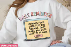 Daily Reminder PNG, Daily Reminder Sublimation PNG Product Image 1