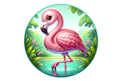 Cute Flamingo Clipart - PNG File Product Image 1