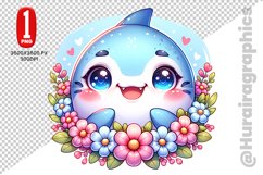 Cute Shark Clipart - PNG File Product Image 1
