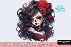 La Catrina PNG Girl Clipart - Day of the Dead Sublimation Product Image 1