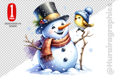 Snow Men Clipart- PNG File Product Image 2