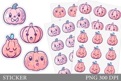 Cute Pumpkin Sticker. Funny Pumpkin Stickers Design Product Image 1