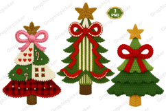 Patchwork Yarn Crochet Christmas Tree PNG, Christmas Tree Product Image 1