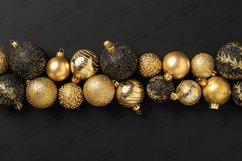 Black and Gold Christmas Ornaments Background Product Image 1