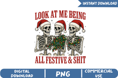 Funny Skeleton Christmas Sublimation, Christmas Png Product Image 1